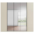 DREHTÜRENSCHRANK 251/223/61 cm,  in Champagner, 5-türig  - Champagner/Graphitfarben, Basics, Glas/Holzwerkstoff (251/223/61cm) - Novel