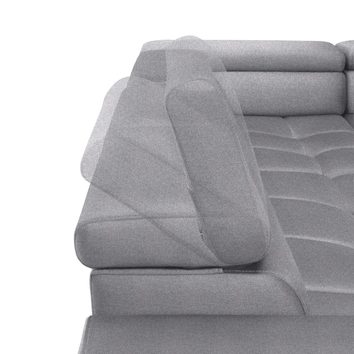ECKSOFA in Webstoff Grau  300/216 cm  - Schwarz/Grau, Design, Textil/Metall (300/216cm) - Welnova