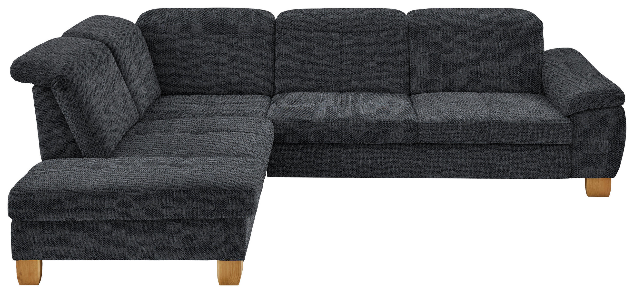 ECKSOFA in Flachgewebe Anthrazit  - Wildeiche/Anthrazit, Natur, Holz/Textil (243/301cm) - Voleo