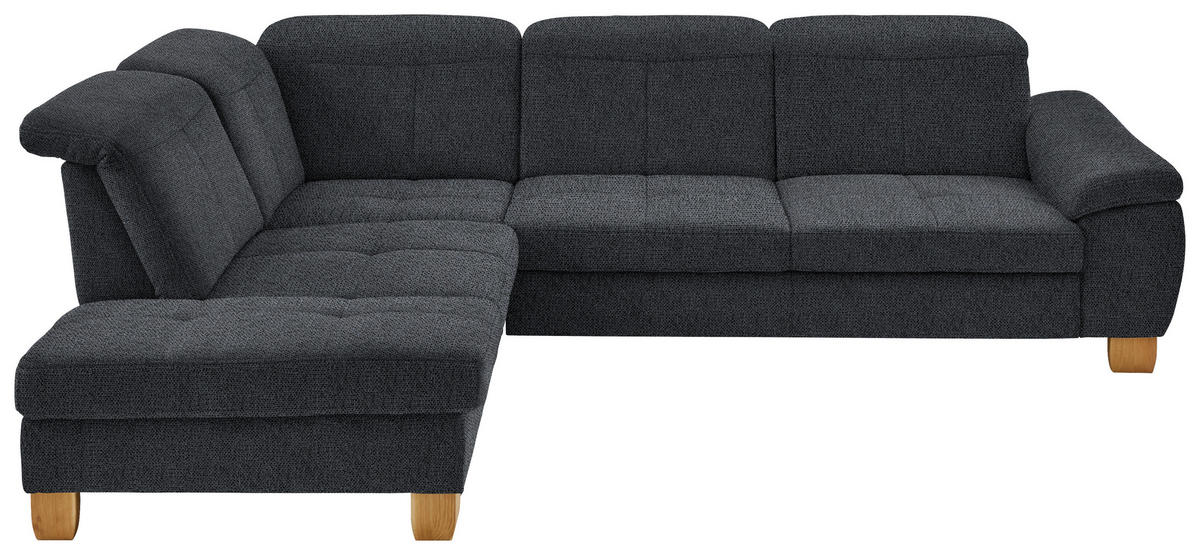 ECKSOFA in Flachgewebe Anthrazit  - Wildeiche/Anthrazit, Natur, Holz/Textil (243/301cm) - Voleo