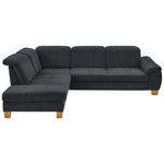 ECKSOFA in Flachgewebe Anthrazit  - Wildeiche/Anthrazit, Natur, Holz/Textil (243/301cm) - Voleo