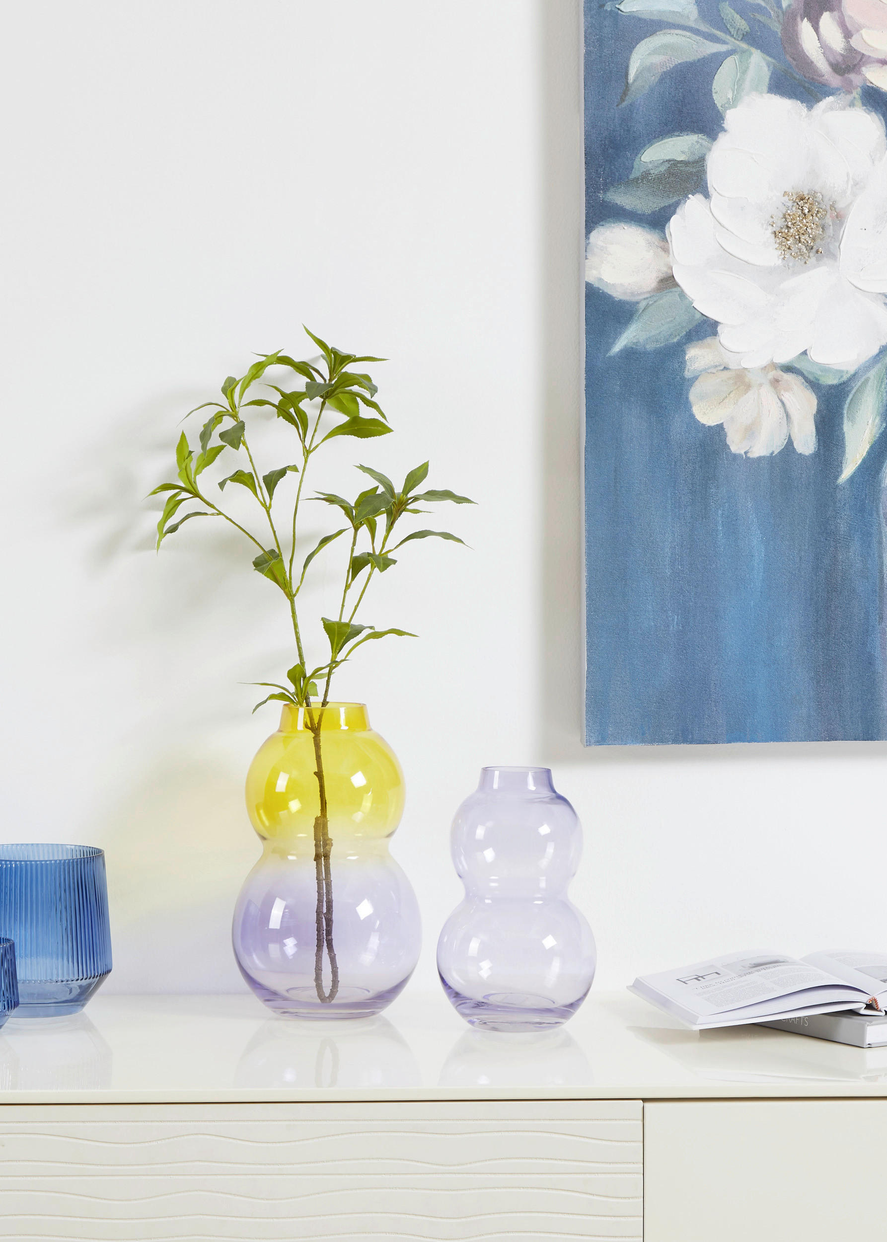 VASE  - Gelb/Lila, LIFESTYLE, Glas (17/28cm)