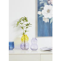 VASE  - Gelb/Lila, LIFESTYLE, Glas (17/28cm)