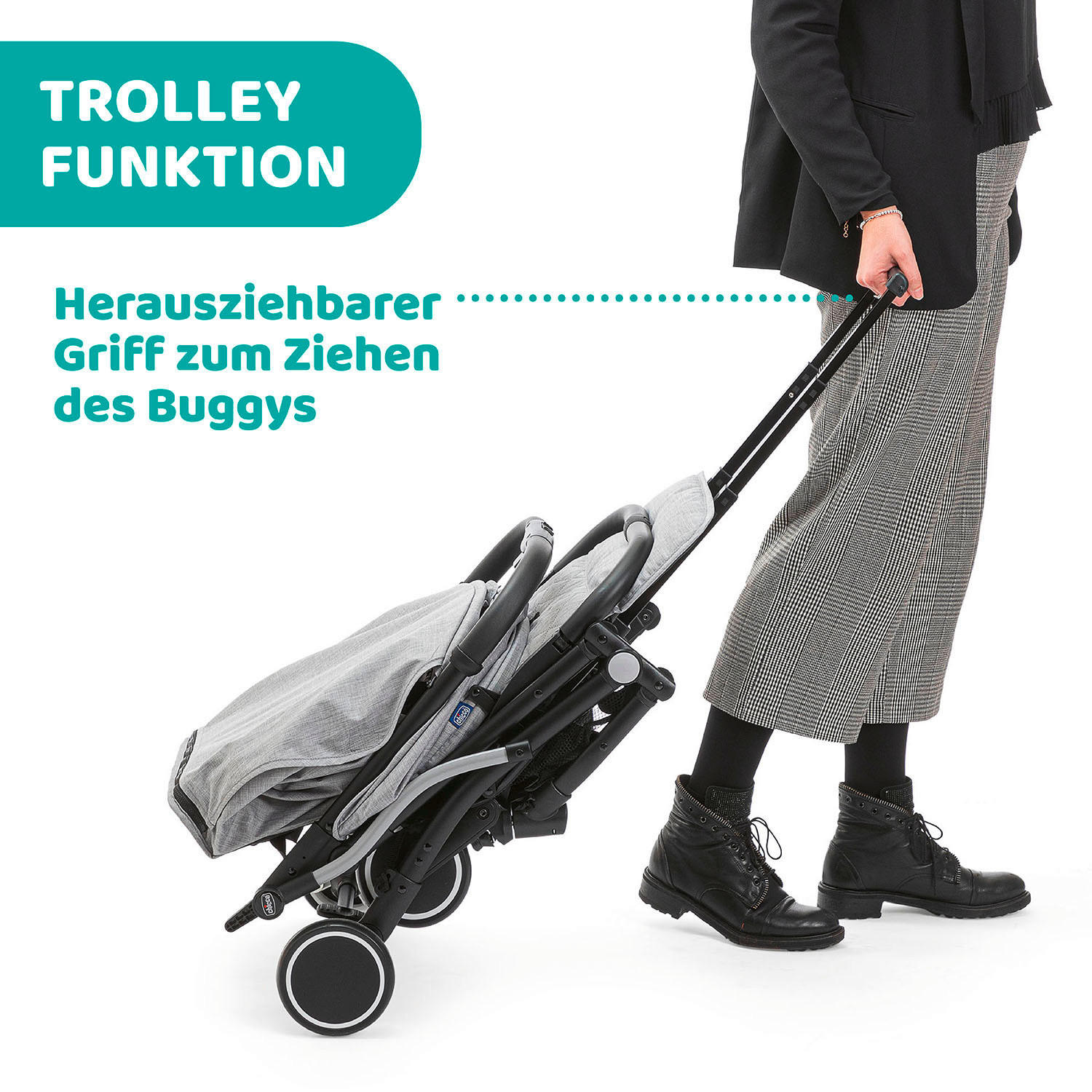 BUGGY TROLLEYME  - Grau, Basics, Metall (49,5/103/84cm) - Chicco