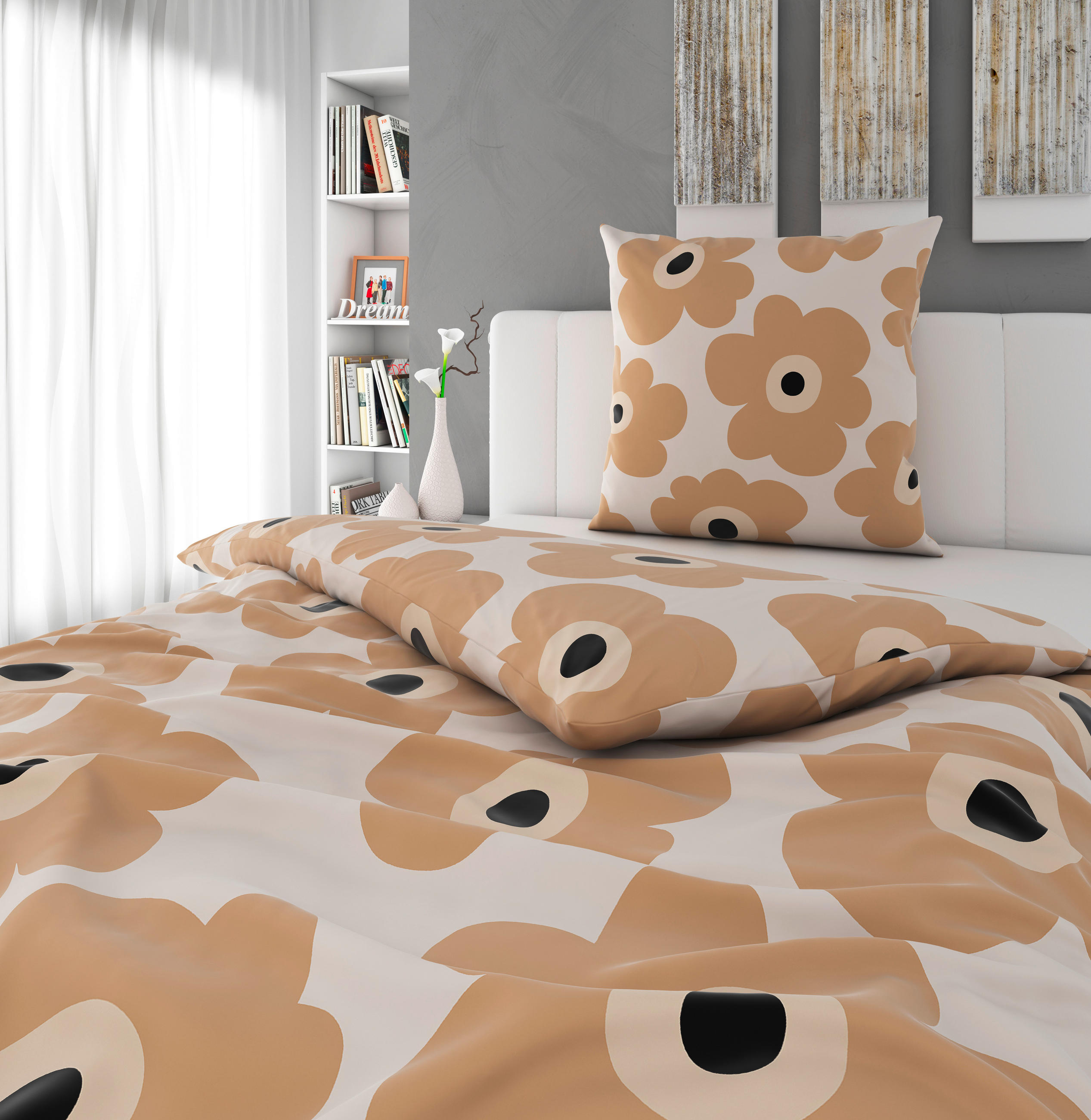 BETTWÄSCHE Satin  - Beige, Textil (135cm) - Bio:Vio