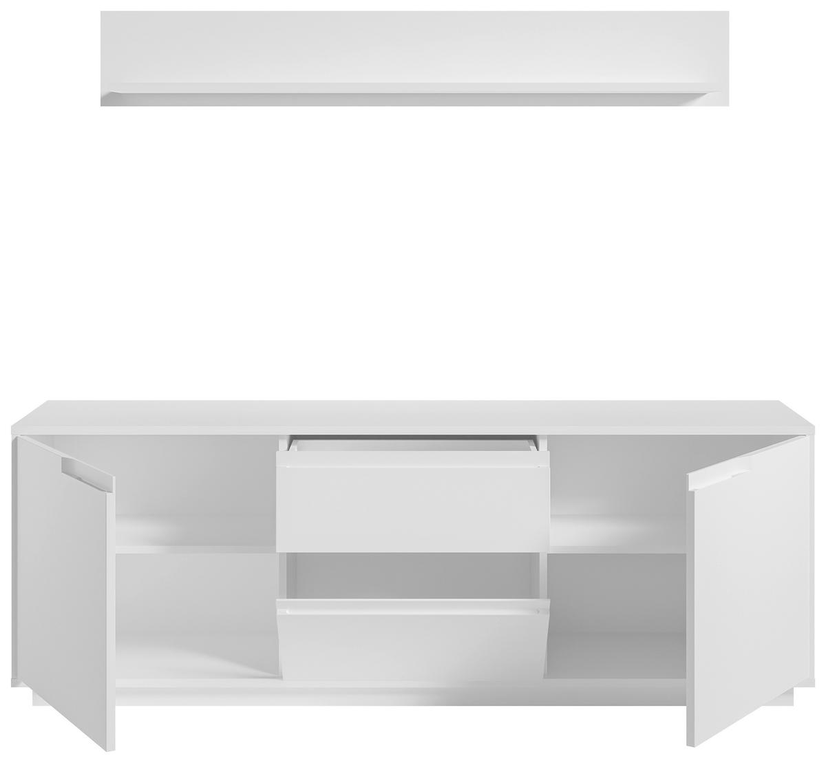 KOMODA POD TELEVIZI, bílá, 169/180/38 cm - bílá, Moderní, kompozitní dřevo (169/180/38cm) - Carryhome