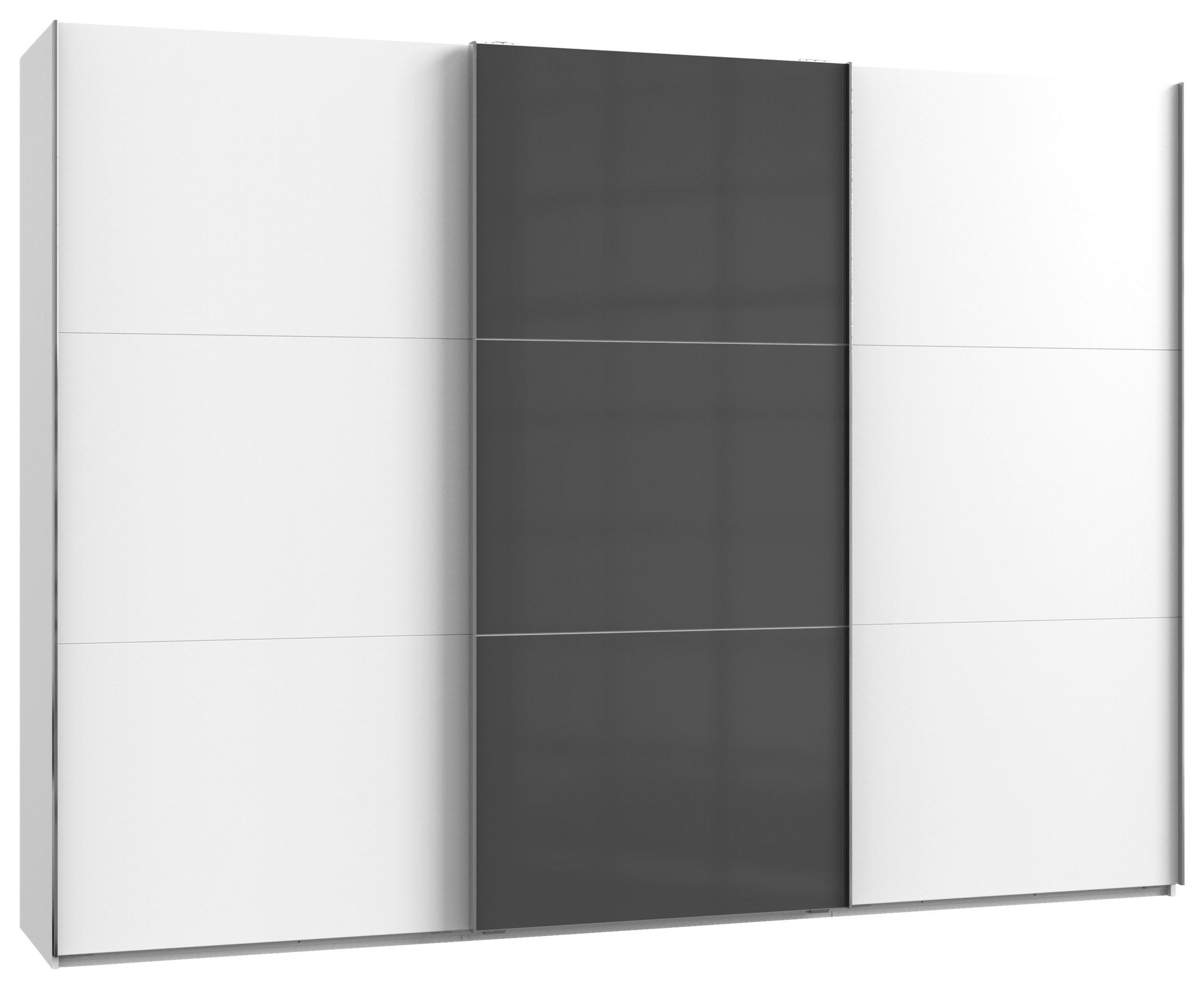 SCHWEBETÜRENSCHRANK  in Grau, Weiß  - Chromfarben/Weiß, MODERN, Holzwerkstoff (300/216/65cm) - MID.YOU