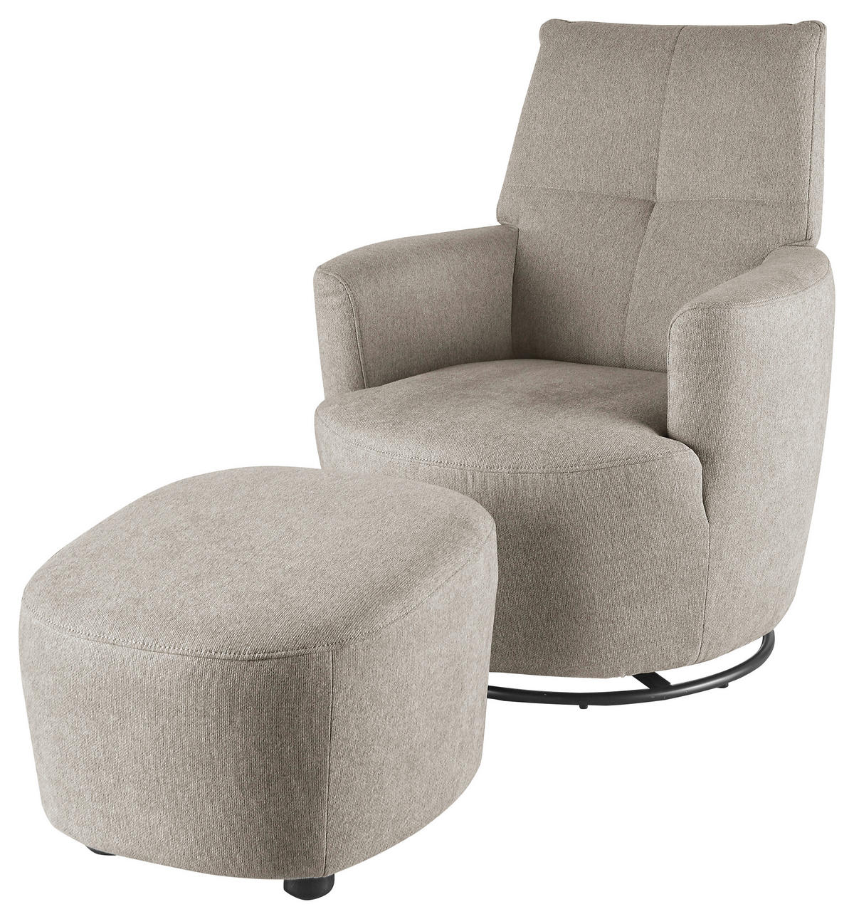 SESSEL Webstoff Beige    - Beige/Schwarz, Design, Textil/Metall (80/96/88cm) - SetOne by Musterring