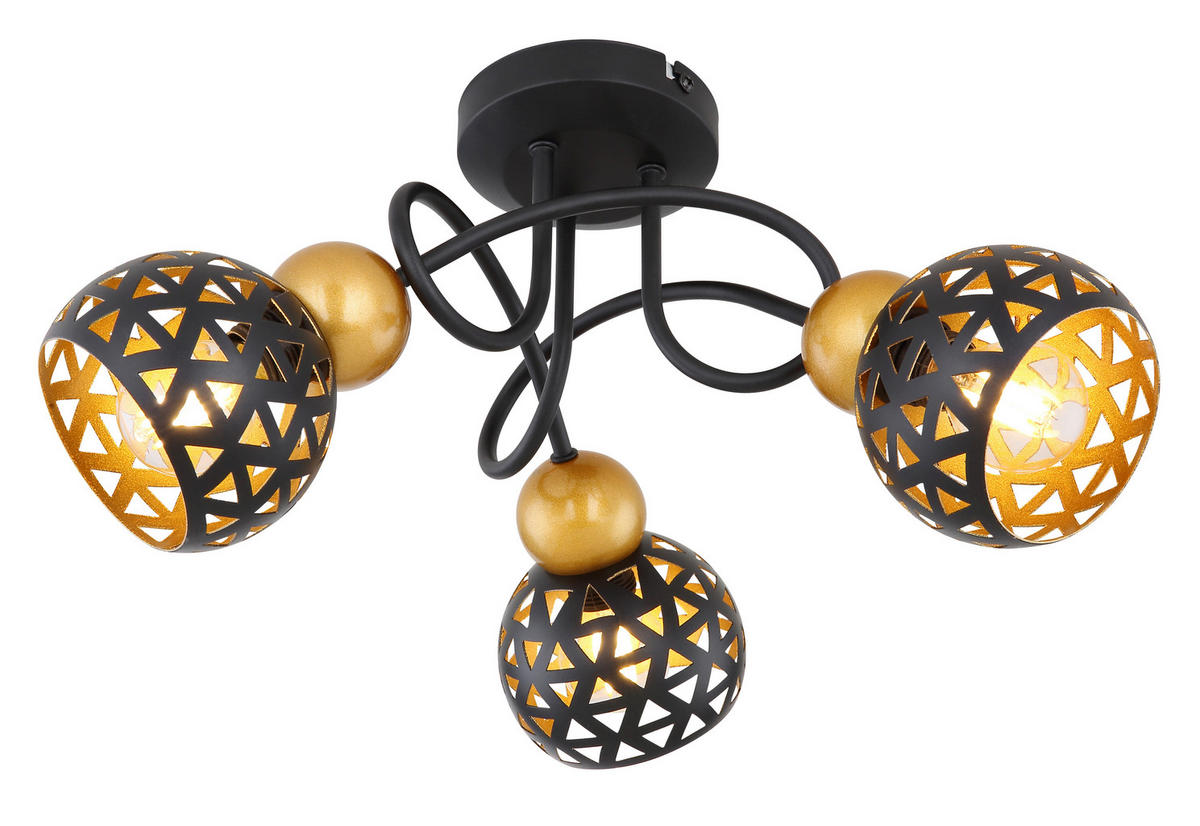 DECKENSTRAHLER - Goldfarben/Schwarz, Basics, Metall (39/20cm) - Globo