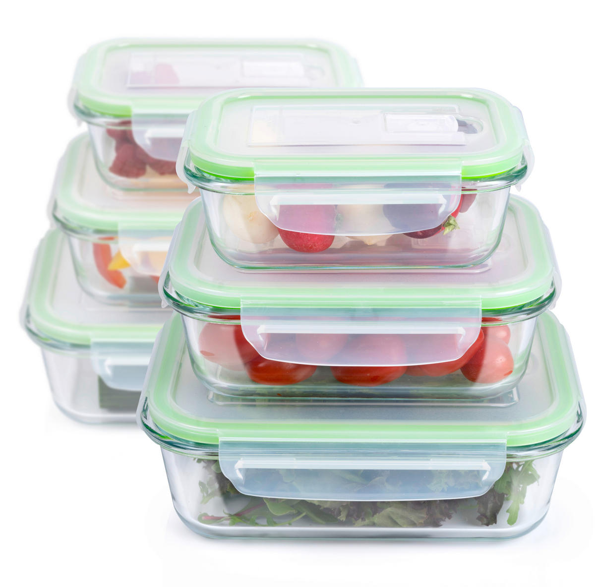 FRISCHHALTEDOSENSET 6-teilig  - Transparent, Basics, Glas/Kunststoff (20,8/15,8/27,5cm) - Alpina 6287