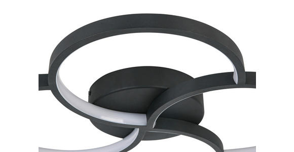 DECKENLEUCHTE 52/5,5 cm  - Schwarz/Weiß, Trend, Kunststoff/Metall (52/5,5cm) - Novel