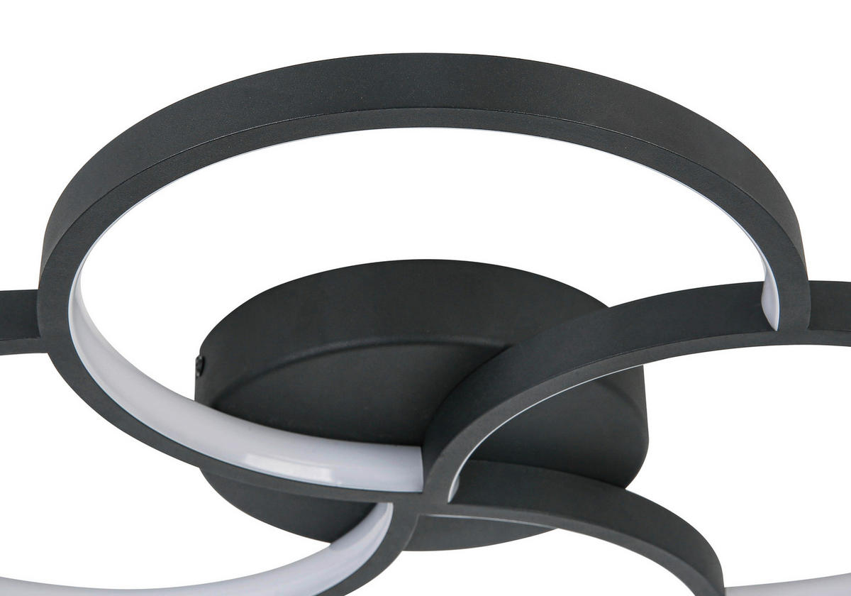 DECKENLEUCHTE 52/5,5 cm   - Schwarz/Weiß, Trend, Kunststoff/Metall (52/5,5cm) - Novel