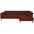 ECKSOFA  in Chenille Rostfarben  280/205 cm  - Rostfarben/Schwarz, Design, Textil/Metall (280/205cm) - Xora