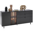 SIDEBOARD Anthrazit  186,2/86,1/46 cm  - Anthrazit/Schwarz, Design, Glas/Holz (186,2/86,1/46cm) - Dieter Knoll