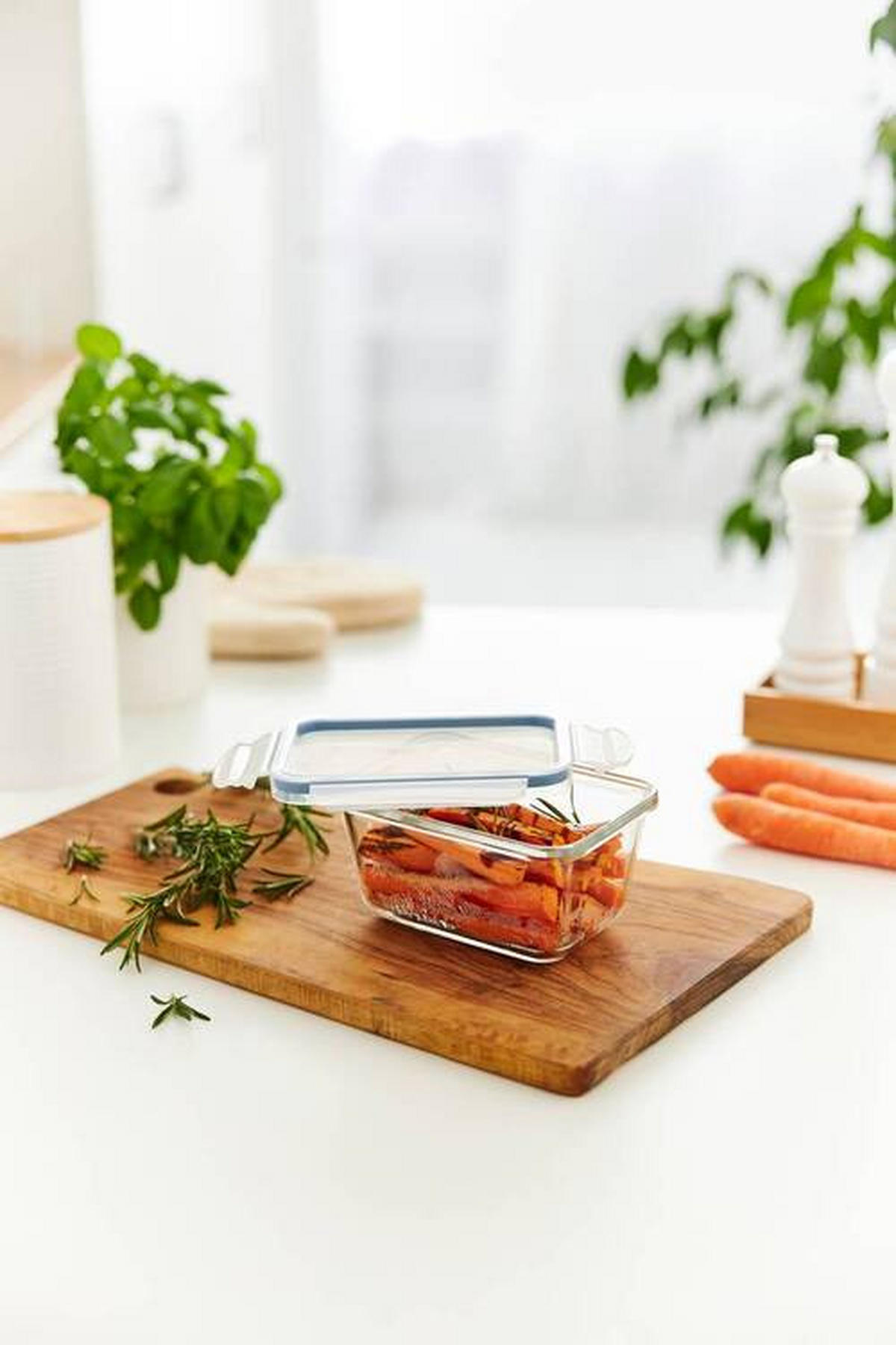 FRISCHHALTEDOSE CLICK & LOCK 0,5 L  - Blau/Transparent, Basics, Glas/Kunststoff (16/12/22,8cm) - Rotho