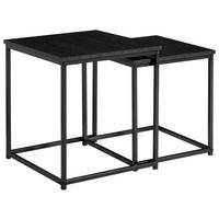 BEISTELLTISCHSET in Metall, Holzwerkstoff 33,5-37,5/33,5-37,5/36-40 cm  - Schwarz, Basics, Holzwerkstoff/Metall (33,5-37,5/33,5-37,5/36-40cm) - Boxxx
