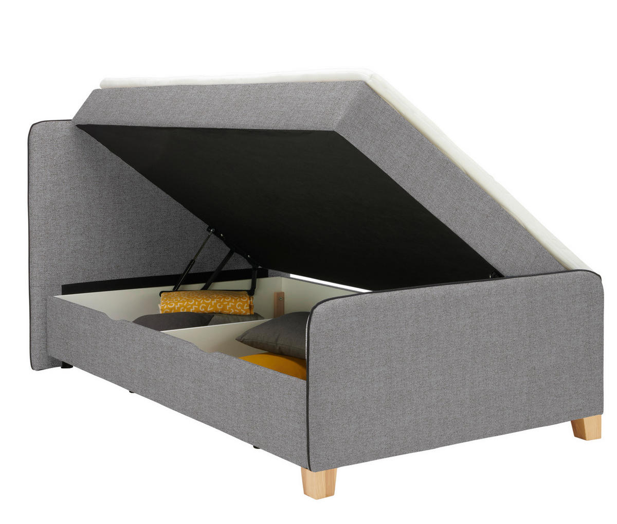 BOXBETT 120/200 cm  Grau  - Eichefarben/Grau, Design, Holz/Holzwerkstoff (120/200cm) - Moderano