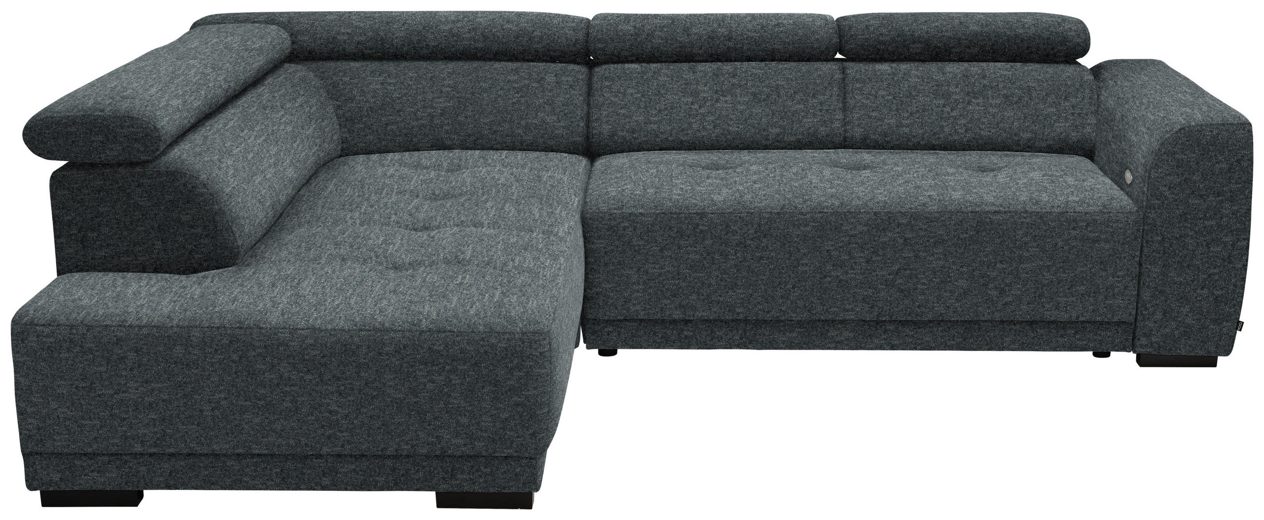 ECKSOFA in Chenille Grau  - Schwarz/Grau, Design, Kunststoff/Textil (205/284cm) - MID.YOU