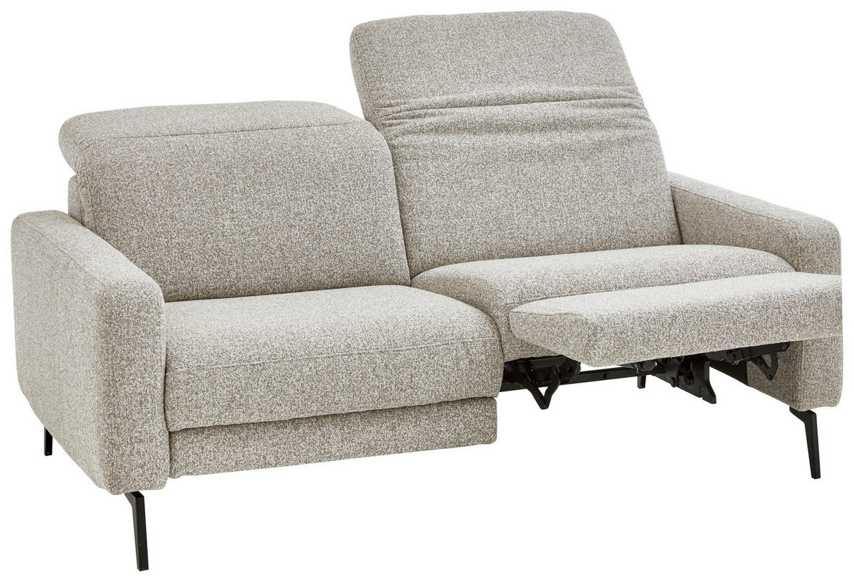 2,5-SITZER Chenille Sandfarben  - Sandfarben/Schwarz, Design, Textil/Metall (182/82/107cm) - Dieter Knoll