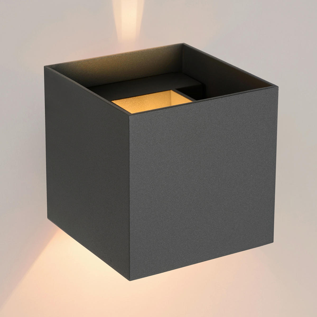 LED-WANDLEUCHTE Xio 9.7/9.7/9.7 cm   - Grau, Design, Metall (9.7/9.7/9.7cm) - Lucide