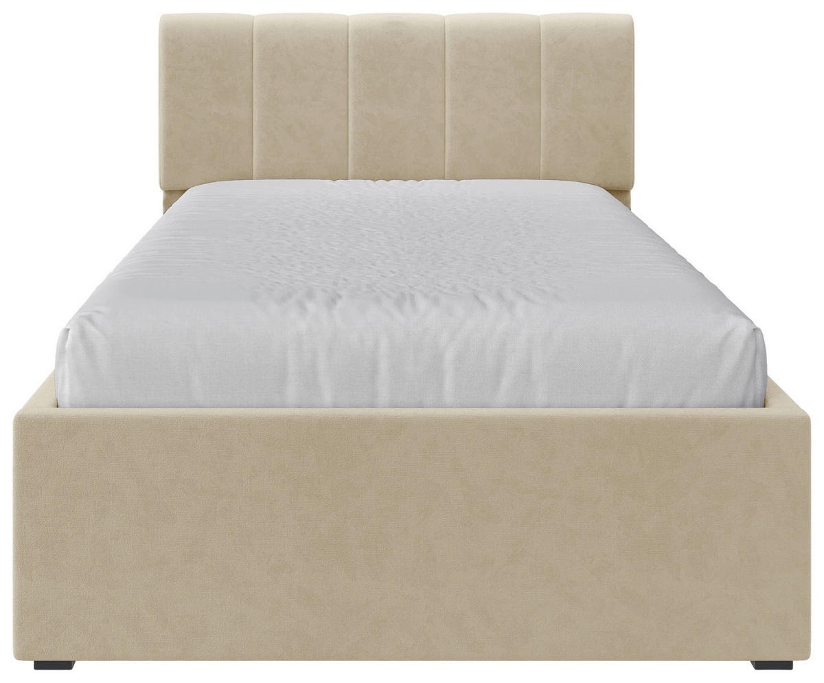 POLSTERBETT 120/200 cm  in Creme  - Creme/Schwarz, Design, Holz/Kunststoff (120/200cm) - Stylife