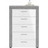 KOMMODE Grau, Weiß - Silberfarben/Schwarz, LIFESTYLE, Kunststoff (74/105/40cm) - Carryhome