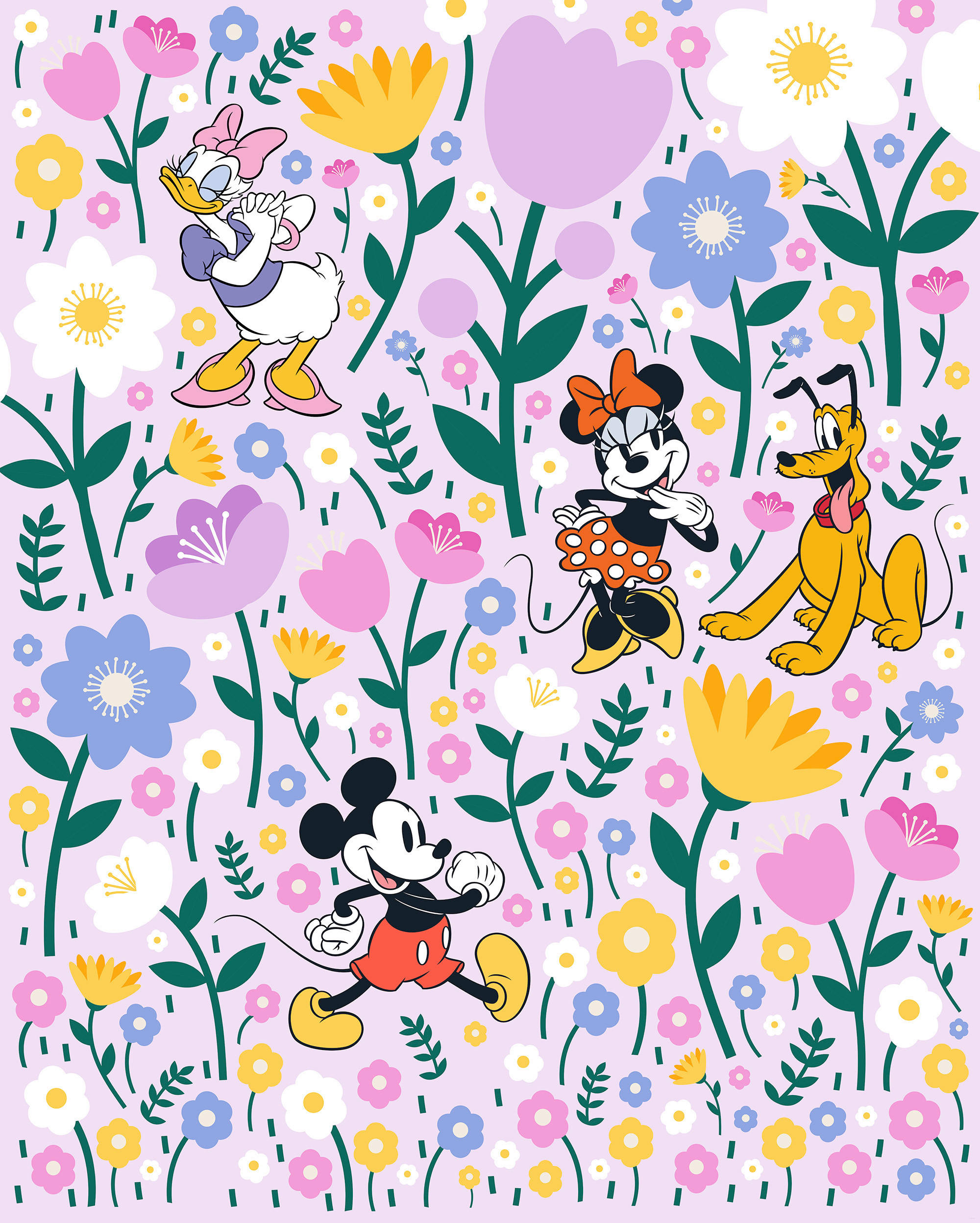 FOTOTAPETE MICKEY AND MINNIE MOUSE  - Pink, Design, Textil (200/250cm) - Disney
