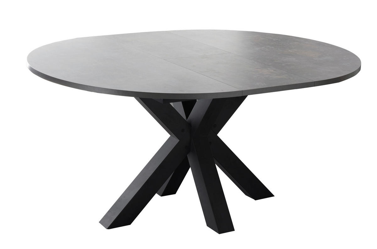ESSTISCH in Holzwerkstoff 130-170/130-170/77,5 cm Schwarz, Grau von HOM'IN