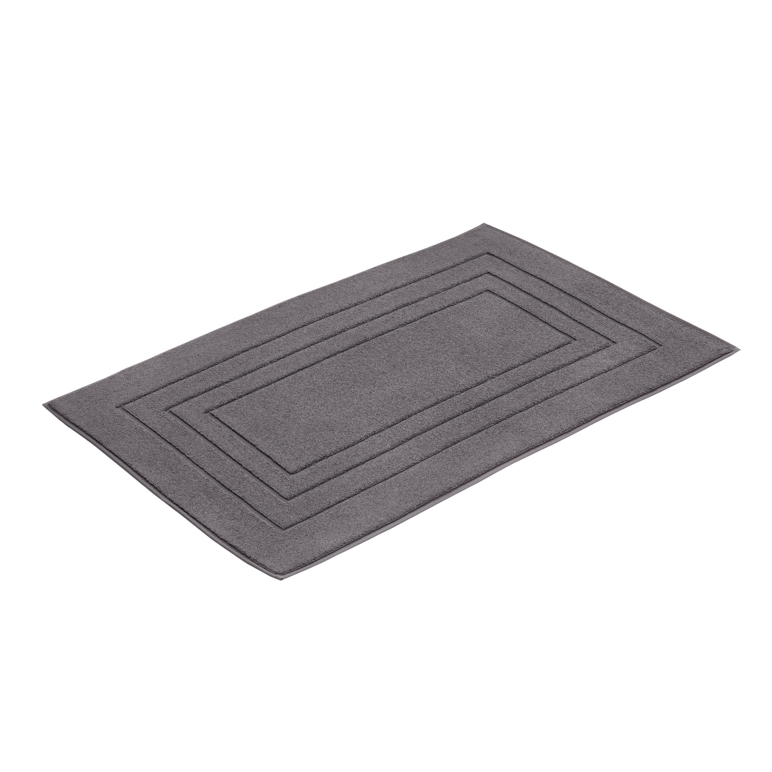 BADEMATTE Dunkelgrau - Dunkelgrau, Basics, Textil (67/120cm) - Vossen