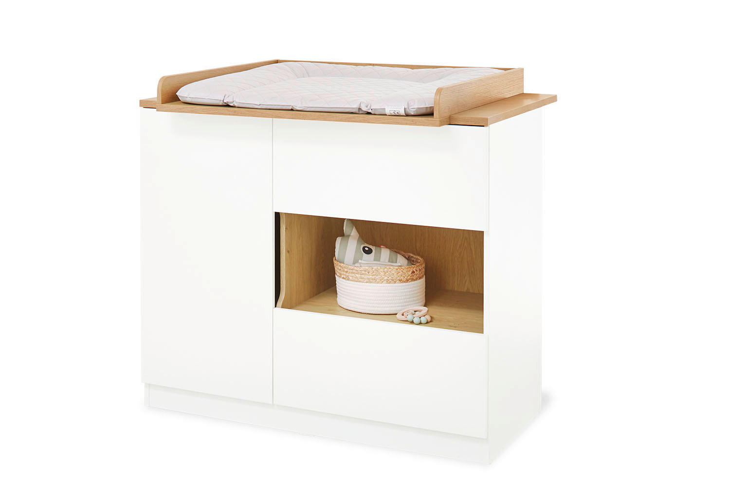 WICKELKOMMODE Linje Weiß  - Weiß, Basics, Holz (110/103/77cm) - Pinolino