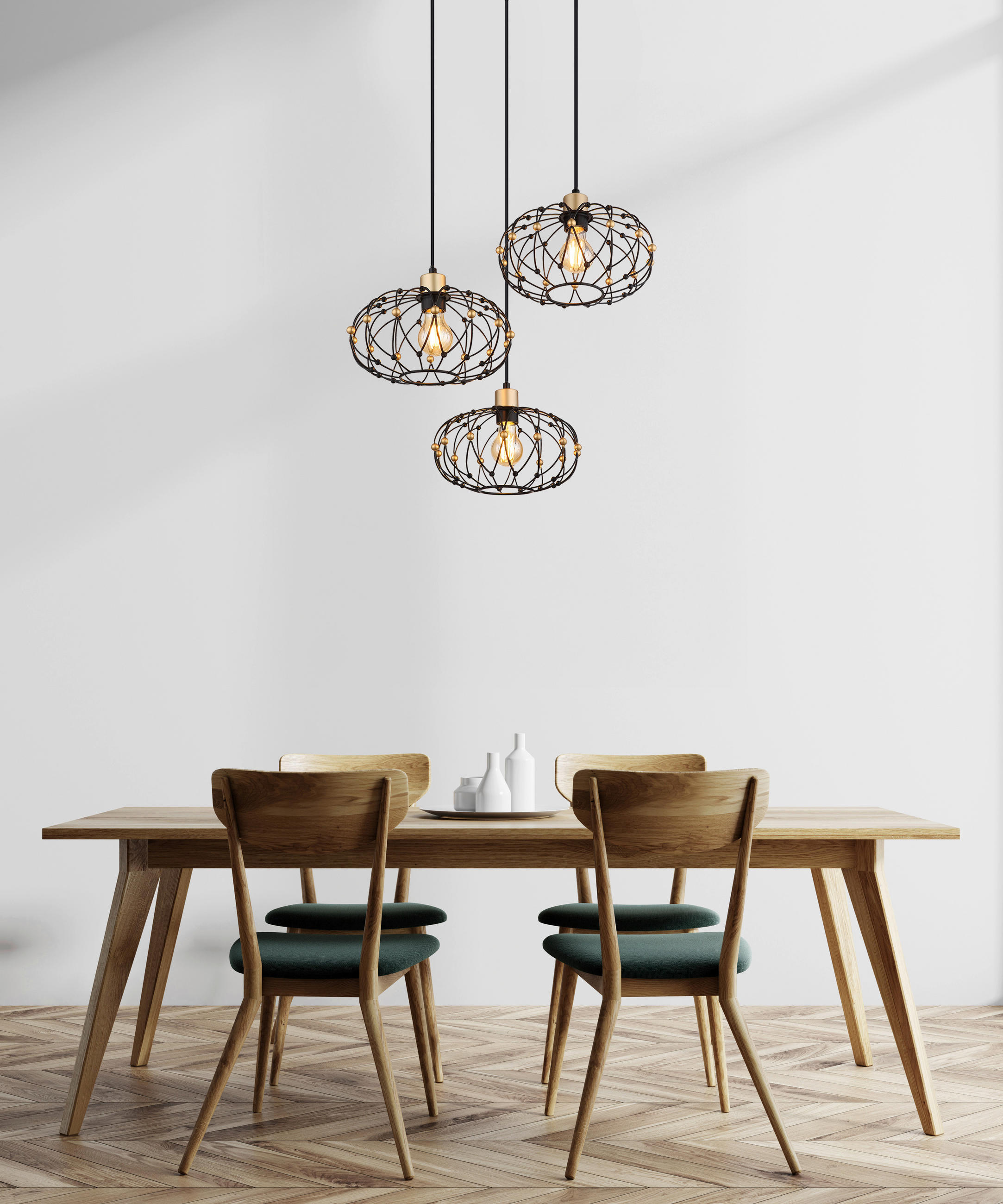 HÄNGELEUCHTE 54,9/150 cm  - Goldfarben/Schwarz, Design, Kunststoff/Metall (54,9/150cm) - Globo