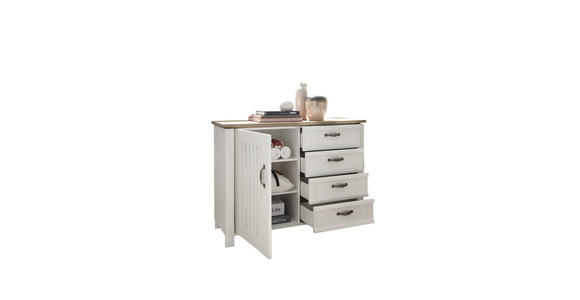 KOMMODE in 117/86/41 cm - Schwarz/Weiß, LIFESTYLE, Holzwerkstoff/Metall (117/86/41cm) - Landscape