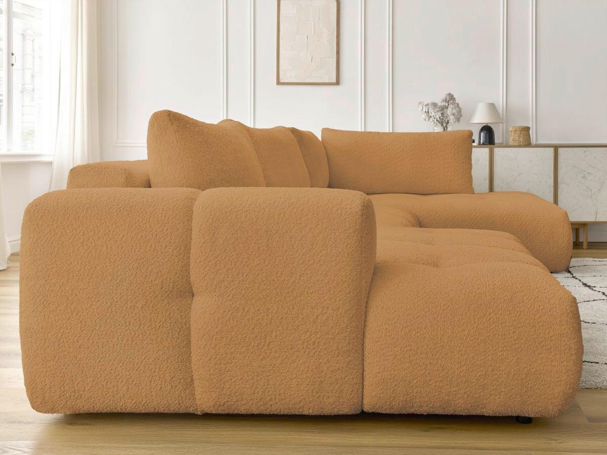 WOHNLANDSCHAFT  FUJI  Gelb Bouclé  - Gelb/Schwarz, MODERN, Kunststoff/Textil (160/377/204cm)