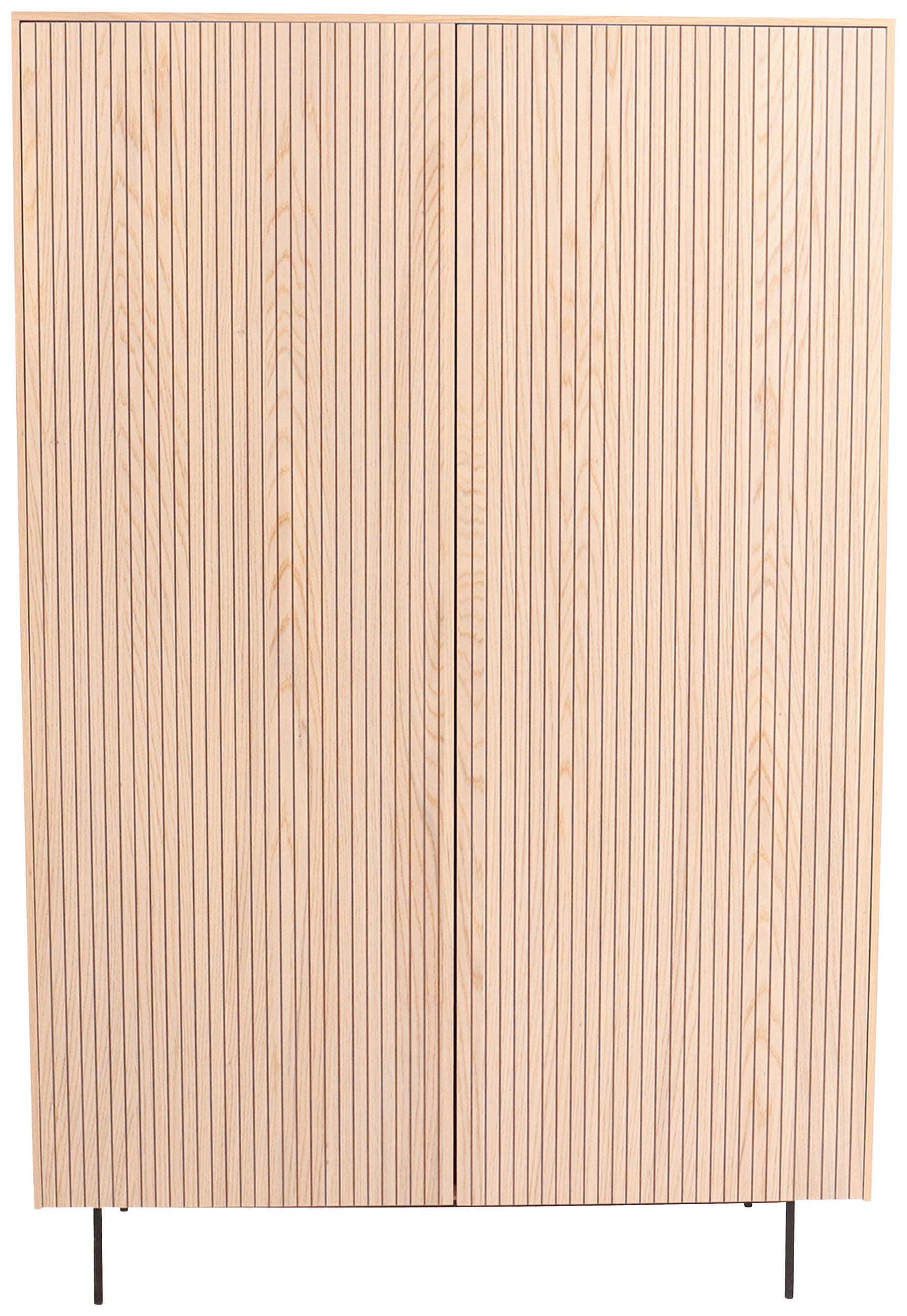 HÖG BYRÅ  i 90/125/38 cm  - ek Bianco/svart, Modern, metall/trä (90/125/38cm) - Niels Andersson
