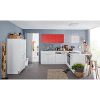 KUCHYŇSKÁ LINKA WIN 225 - bílá/červená, Design, kompozitní dřevo (105/225/215cm) - Welnova