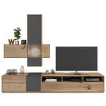 WOHNWAND  in Grau, Eichefarben  265/205/50 cm  - Eichefarben/Grau, Design, Glas/Holz (265/205/50cm) - Waldwelt