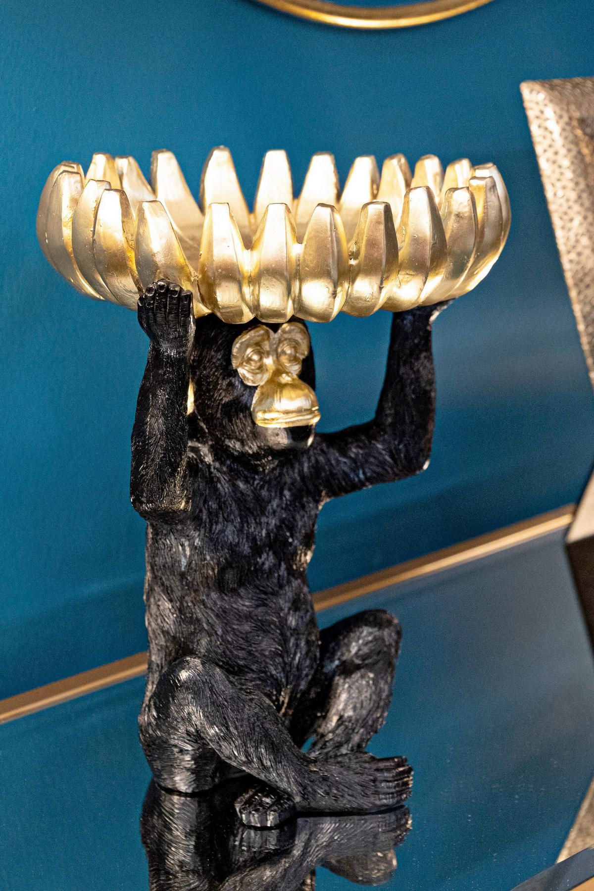 SKULPTUR - Goldfarben/Schwarz, Basics, Kunststoff (23/31.5/23cm)