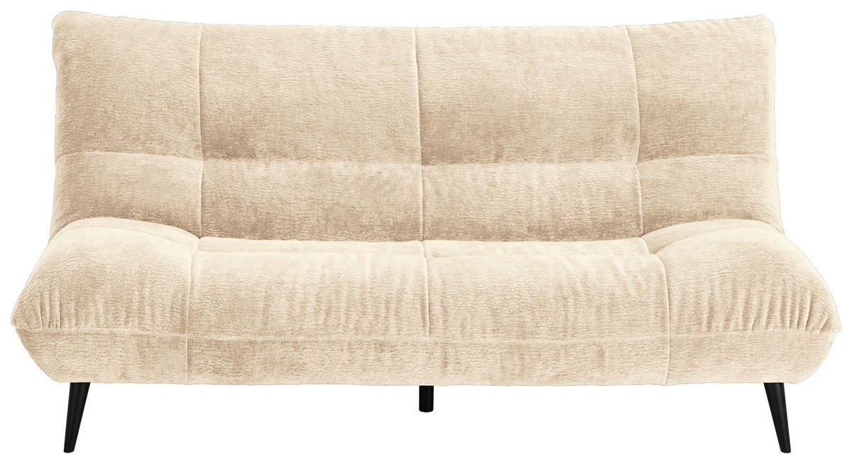 2-SITZER-SOFA Mikrofaser Creme  - Creme/Schwarz, KONVENTIONELL, Textil/Metall (198/100/101cm) - Hom`in
