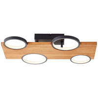 LED-DECKENLEUCHTE   - Hellbraun/Schwarz, Natur, Holz/Metall (10,2/55/34,6cm) - Brilliant