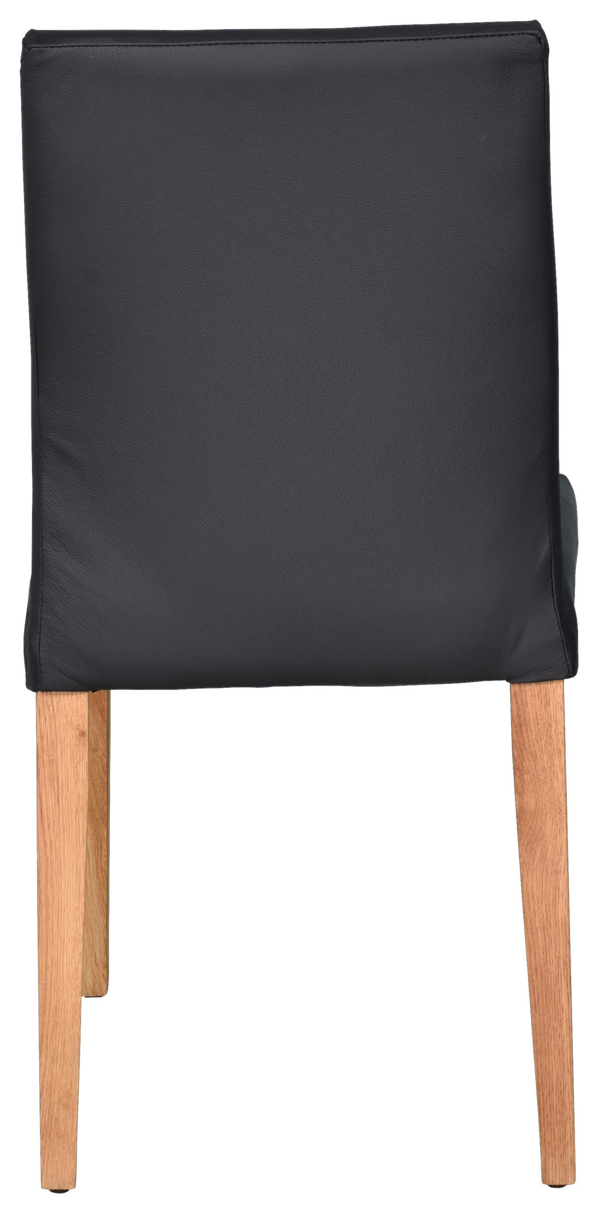 STUHL  in Echtleder  - Eichefarben/Schwarz, Konventionell, Leder/Holz (45/89/44cm)