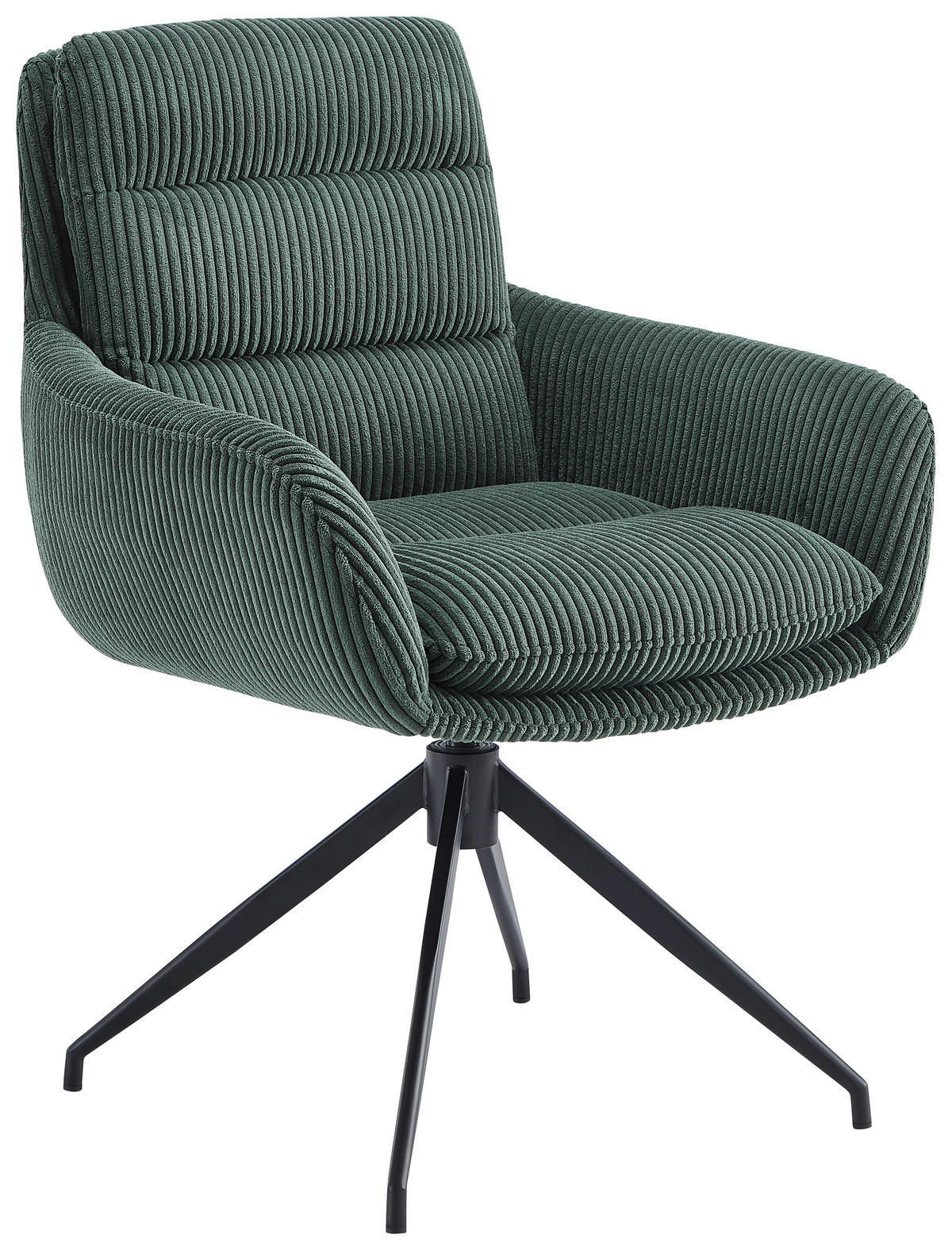 ARMLEHNSTUHL  in Eisen Cord  - Schwarz/Olivgrün, Design, Textil/Metall (68/86/65cm) - Novel