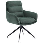 ARMLEHNSTUHL  Sitzfläche 360° drehbar, automatische Rückholfunktion Cord  - Schwarz/Olivgrün, Design, Textil/Metall (68/86/65cm) - Novel