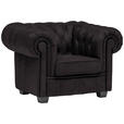 CHESTERFIELD-SESSEL - Wengefarben/Anthrazit, LIFESTYLE, Holz/Textil (115/76,5/96cm) - Landscape