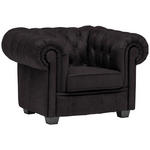 CHESTERFIELD-SESSEL - Wengefarben/Anthrazit, LIFESTYLE, Holz/Textil (115/76,5/96cm) - Landscape