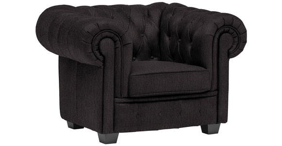 CHESTERFIELD-SESSEL - Wengefarben/Anthrazit, LIFESTYLE, Holz/Textil (115/76,5/96cm) - Landscape