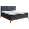 BOXSPRINGBETT 180/200 cm  Dunkelblau  - Eichefarben/Dunkelblau, Konventionell, Holz/Textil (180/200cm) - Carryhome