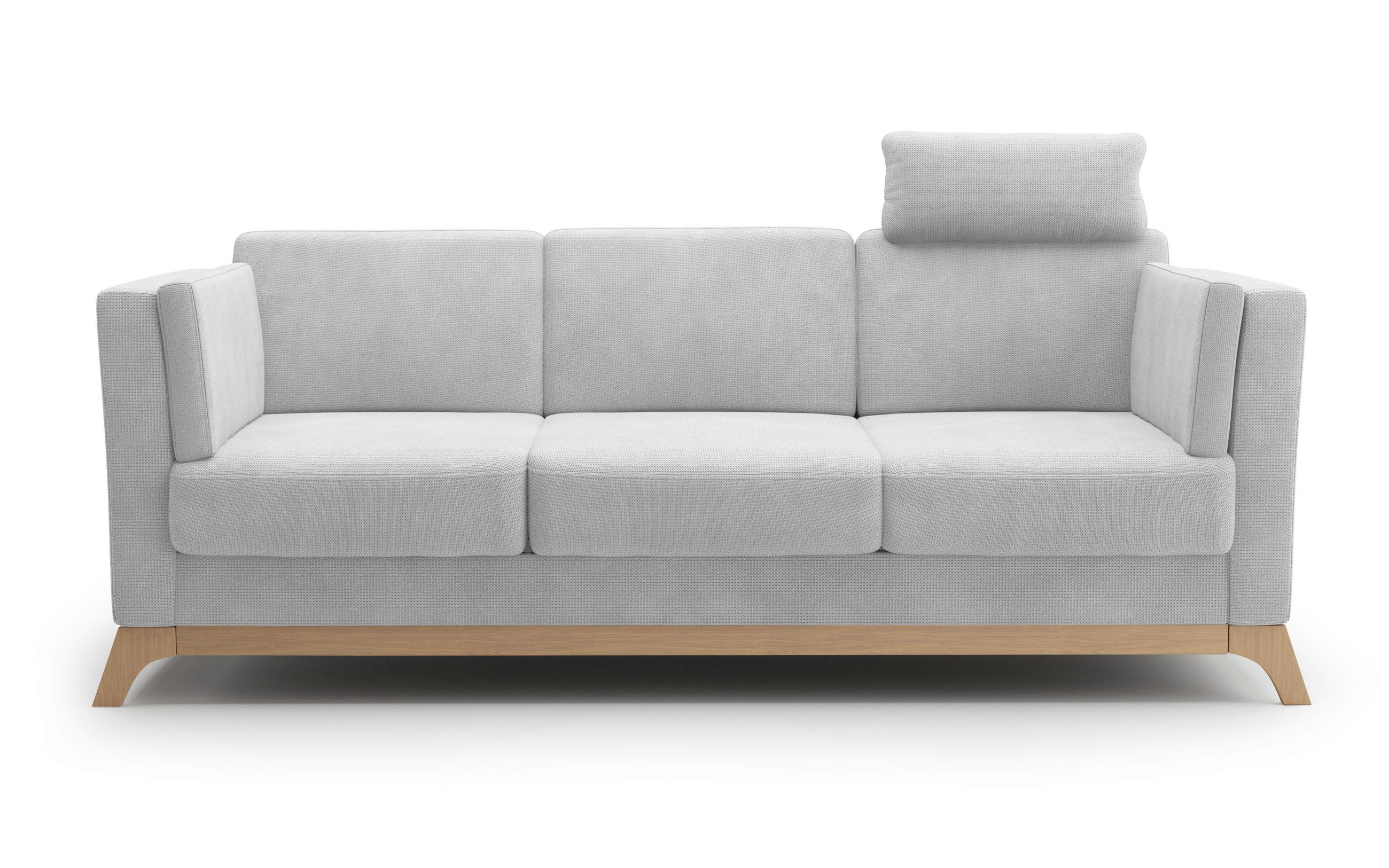 3-SITZER-SOFA in Flachgewebe Silberfarben  - Eichefarben/Silberfarben, KONVENTIONELL, Holz/Textil (213/84/93cm) - Sit & More