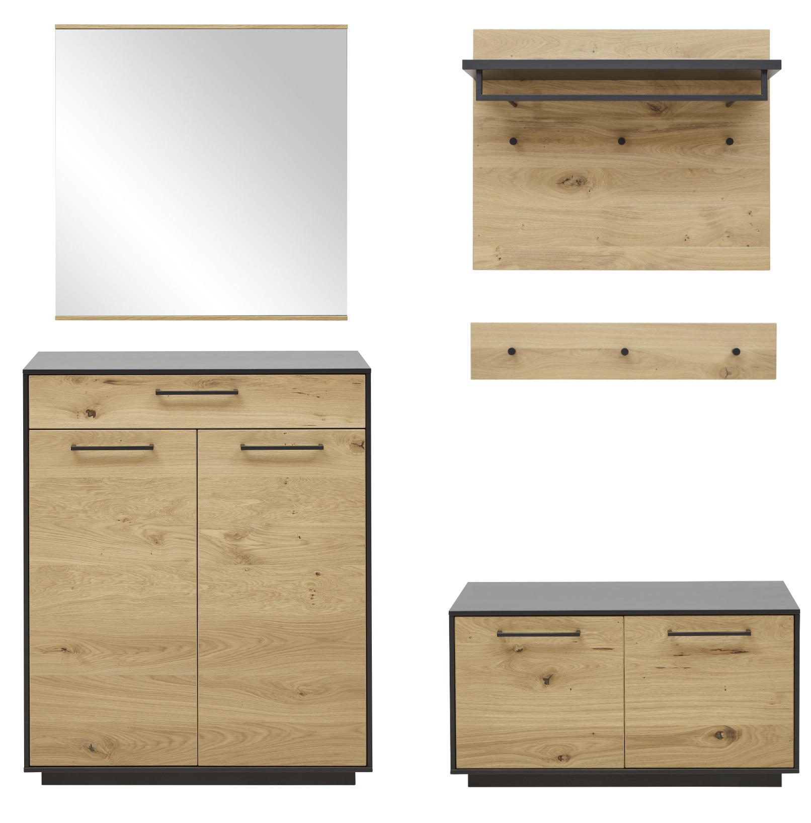 Dieter Knoll Garderobe Anthrazit, 190x193x40 cm