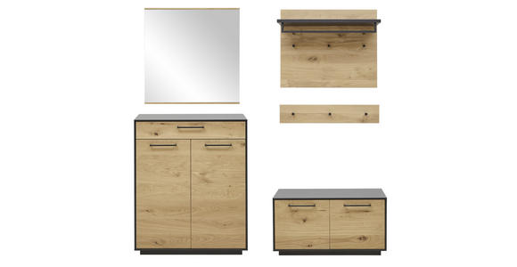 GARDEROBE 190/193/40 cm  - Eichefarben/Anthrazit, Design, Holz/Holzwerkstoff (190/193/40cm) - Dieter Knoll