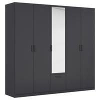 KLEIDERSCHRANK in Grau  - Grau, Basics, Holzwerkstoff/Metall (226/210/54cm) - Boxxx
